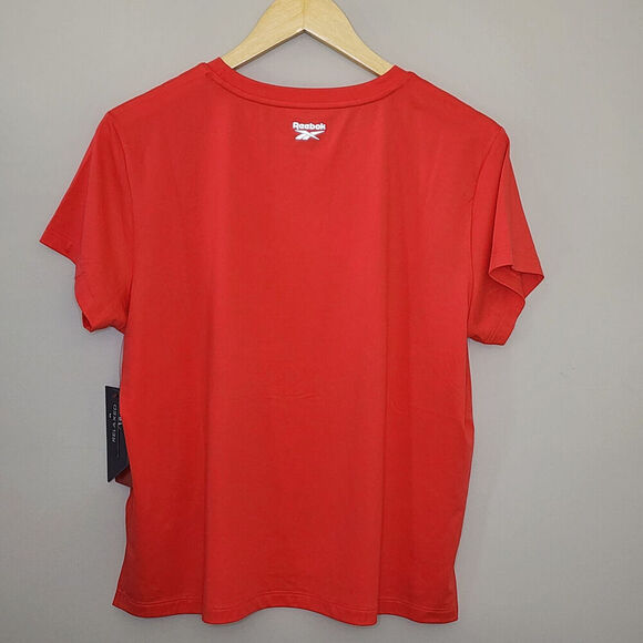 Reebok Women's Boxed In Vector Graphic Glow Short Sleeve Red Women's L - NWT - Picture 2 of 4